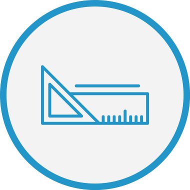 Üçgen Cetvel Çizgisi Mavi Çember