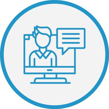 Video Ders Satırı Mavi Çember