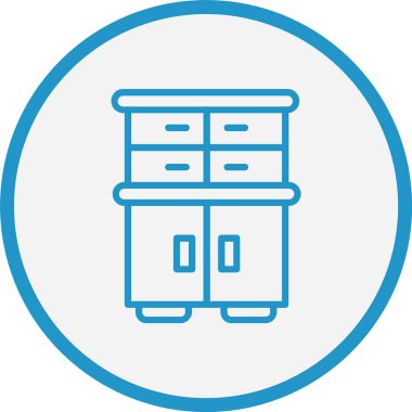 Dolap Çizgisi Mavi Çember