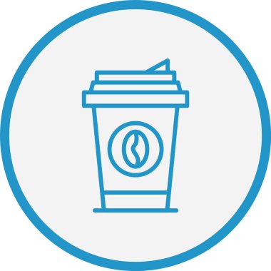 Kahve kupası çizgisi Mavi Çember