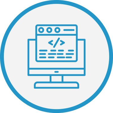 Kodlama Çizgisi Mavi Çember