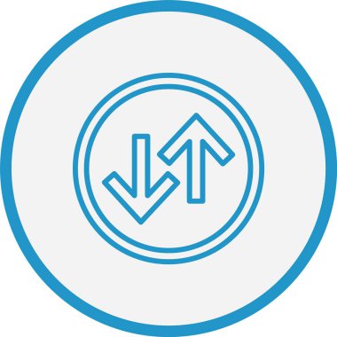 Yukarıdaki Ok Çizgisi Mavi Çember