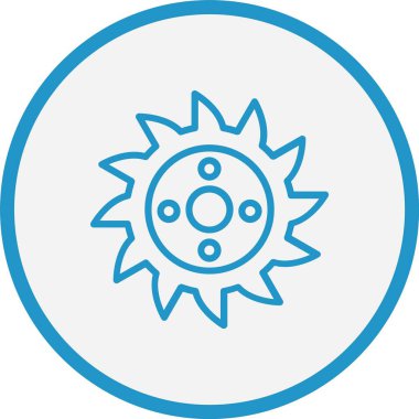 Dairesel Testere Çizgisi Mavi Çember