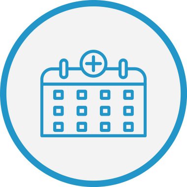 Tıbbi Takvim Çizgisi Mavi Çember