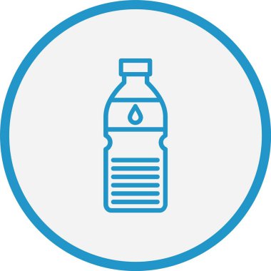 Su Şişe Çizgisi Mavi Çember