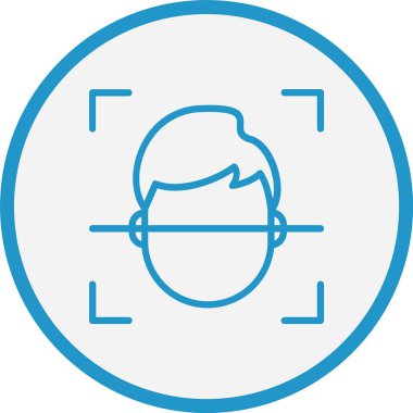 Yüz Tarama Çizgisi Mavi Çember