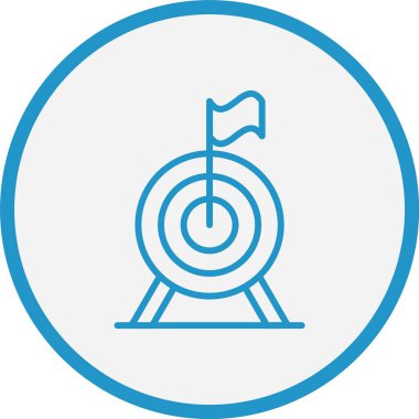 Hedef Vektör Çizgisi Mavi Çember