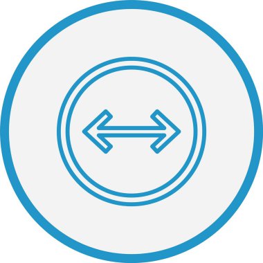 Sol Sağ Ok Çizgisi Mavi Çember