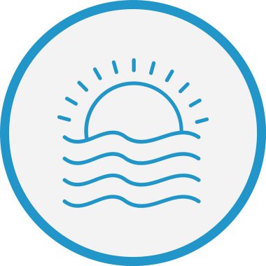 Günbatımı Çizgisi Mavi Çember