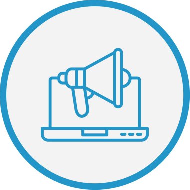 Dijital Reklam Çizgisi Mavi Çember