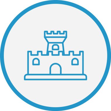 Kumdan Kale Çizgisi Mavi Çember