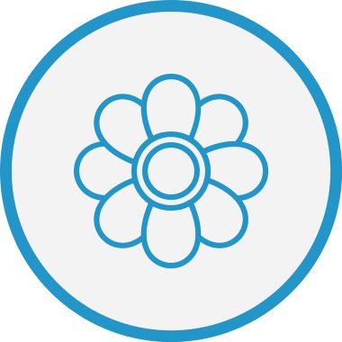 Çiçek Çizgisi Mavi Çember