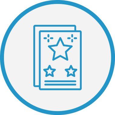 Tebrik kartı çizgisi Mavi Çember