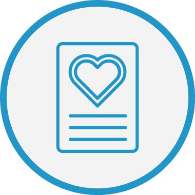 Kalp Çizgisi Mavi Çember