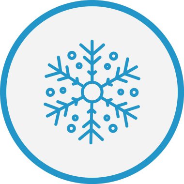 Kar Tanesi Çizgisi Mavi Çember