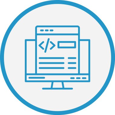 Web Geliştirme Çizgisi Mavi Çember