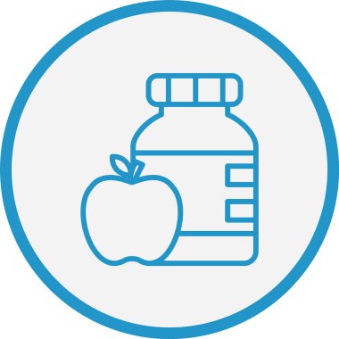 Elma Yapıştırıcı Çizgisi Mavi Çember