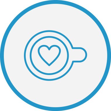 Latte Sanat Çizgisi Mavi Çember