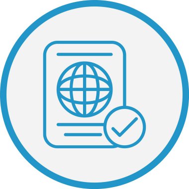 Pasaport Çizgisi Mavi Çember