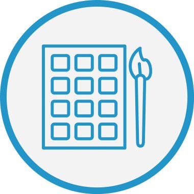 Suluboya Çizgisi Mavi Çember