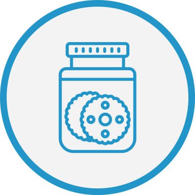 Kurabiye Kavanozu Mavi Çember