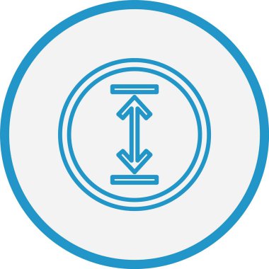 Yükseklik Oku Çizgisi Mavi Çember