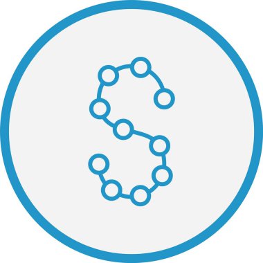 Desen Çizgisi Mavi Çember