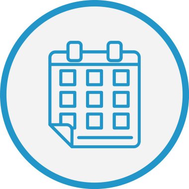 Takvim Çizgisi Mavi Çember