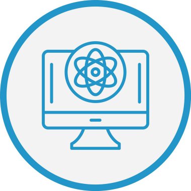 Bilgisayar Bilimi Vektör Hattı Mavi Çember