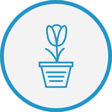 Çiçek Çizgisi Mavi Çember