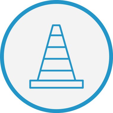 Trafik Konisi Çizgisi Mavi Çember