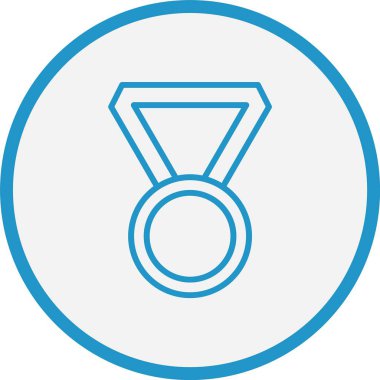 Madalya Çizgisi Mavi Çember