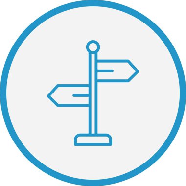 Yönsel İşaret Çizgisi Mavi Çember