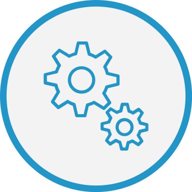 Dişliler Çizgisi Mavi Çember