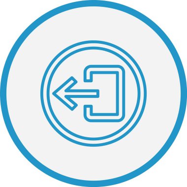 Çıkış Oku Satırı Mavi Çember