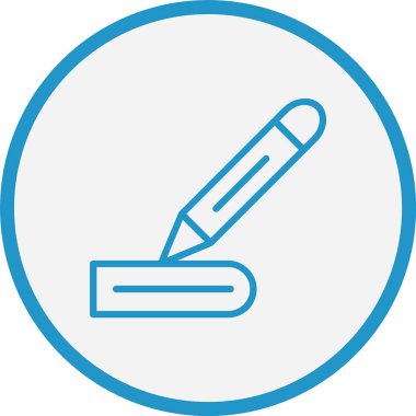 Kalem Çizgisi Mavi Çember