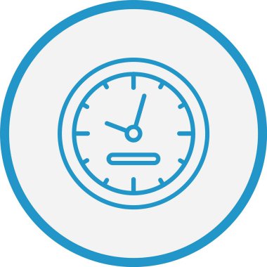 Duvar Saat Çizgisi Mavi Çember