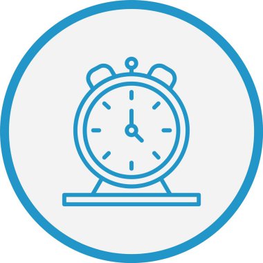 Alarm Saat Çizgisi Mavi Çember