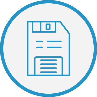 Disket Çizgisi Mavi Çember