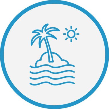 Sahil Çizgisi Mavi Çember