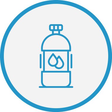 Su Şişe Çizgisi Mavi Çember