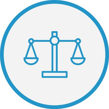 Adalet Ölçek Çizgisi Mavi Çember