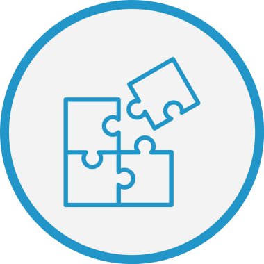 Bulmaca Çizgisi Mavi Çember