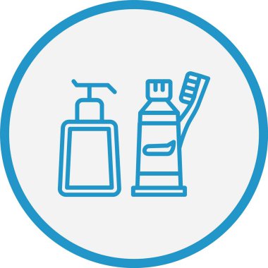 Tuvalet eşyalar Mavi Çember