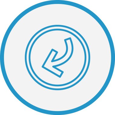 Sol Alt Ok Çizgisi Mavi Çember