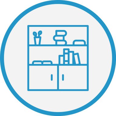 Kitap rafı Satırı Mavi Çember