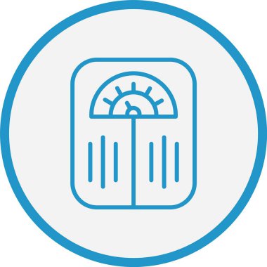 Vücut Ölçekleme Çizgisi Mavi Çember