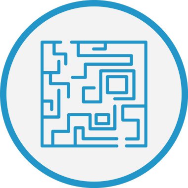 Labirent Çizgisi Mavi Çember