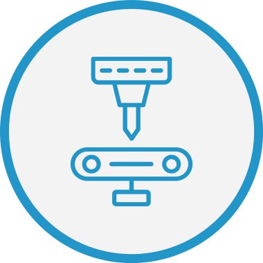 Makine Çizgisi Mavi Çember