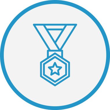 Madalya Çizgisi Mavi Çember